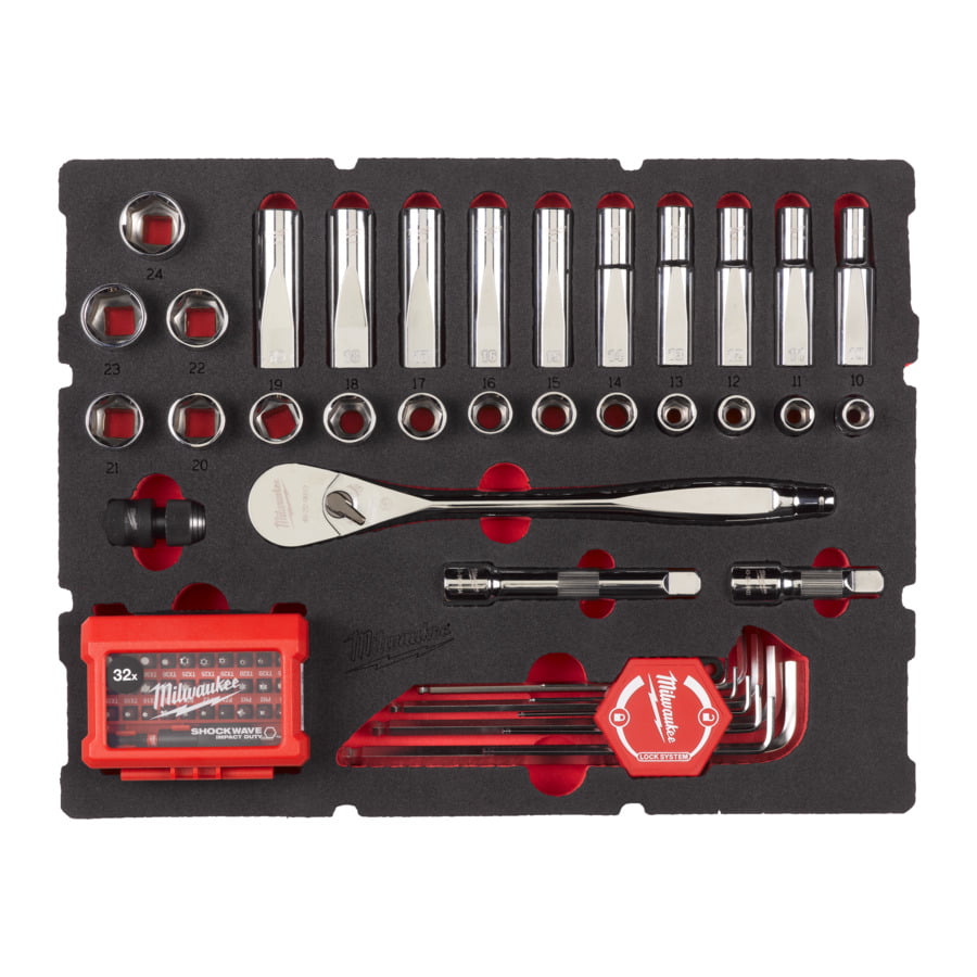 Fixio.pl Milwaukee 1/2IN RATCH. SOCKET SET FOAM INSERT 70PC