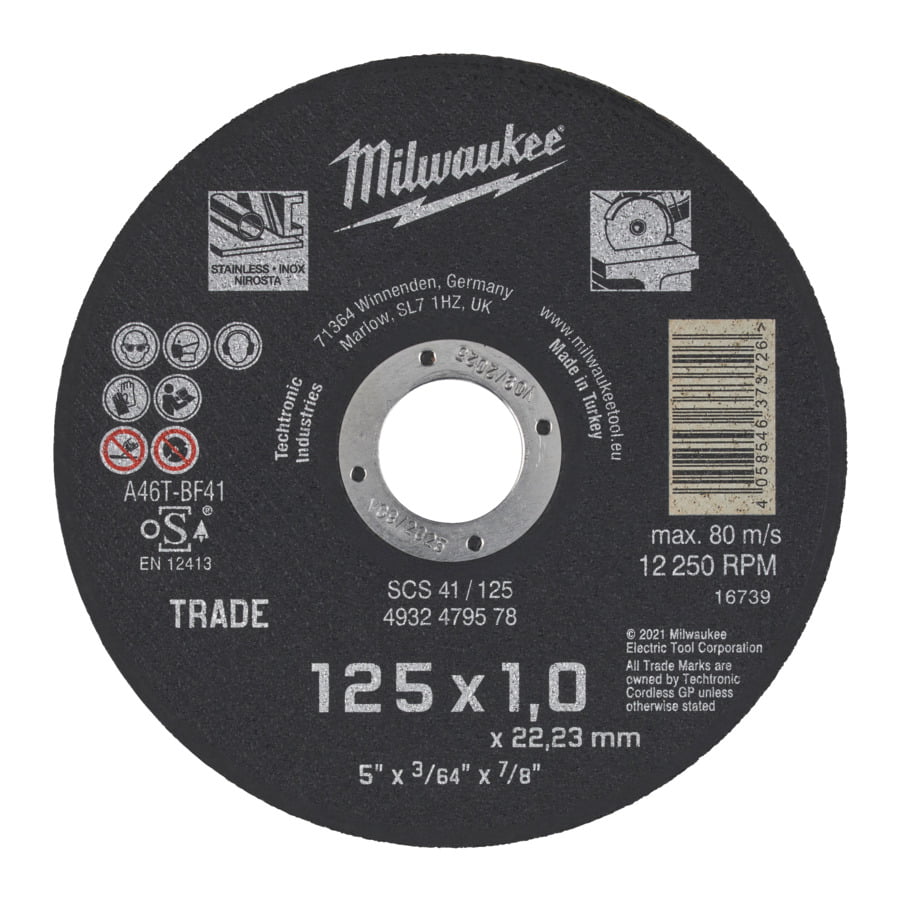 Fixio.pl Milwaukee Cut.W Trade SCS41 125x1.0mm-1pc