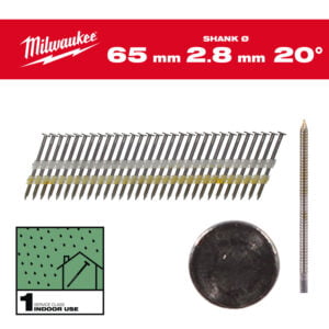 Fixio.pl Milwaukee Gwoździe 20° pierśc/łeb okr 65mm 2000szt