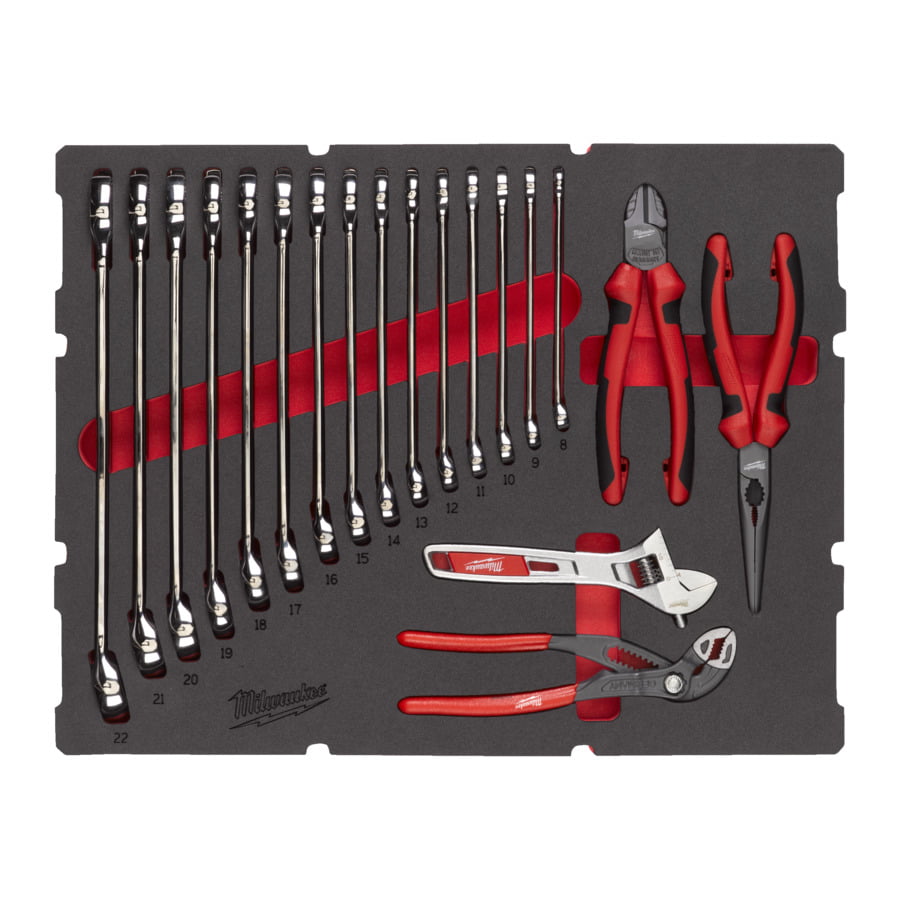 Fixio.pl Milwaukee Spanner + Plier PACK. Foam Insert 19pc Fixio.pl Milwaukee Spanner + Plier PACK. Foam Insert 19pc