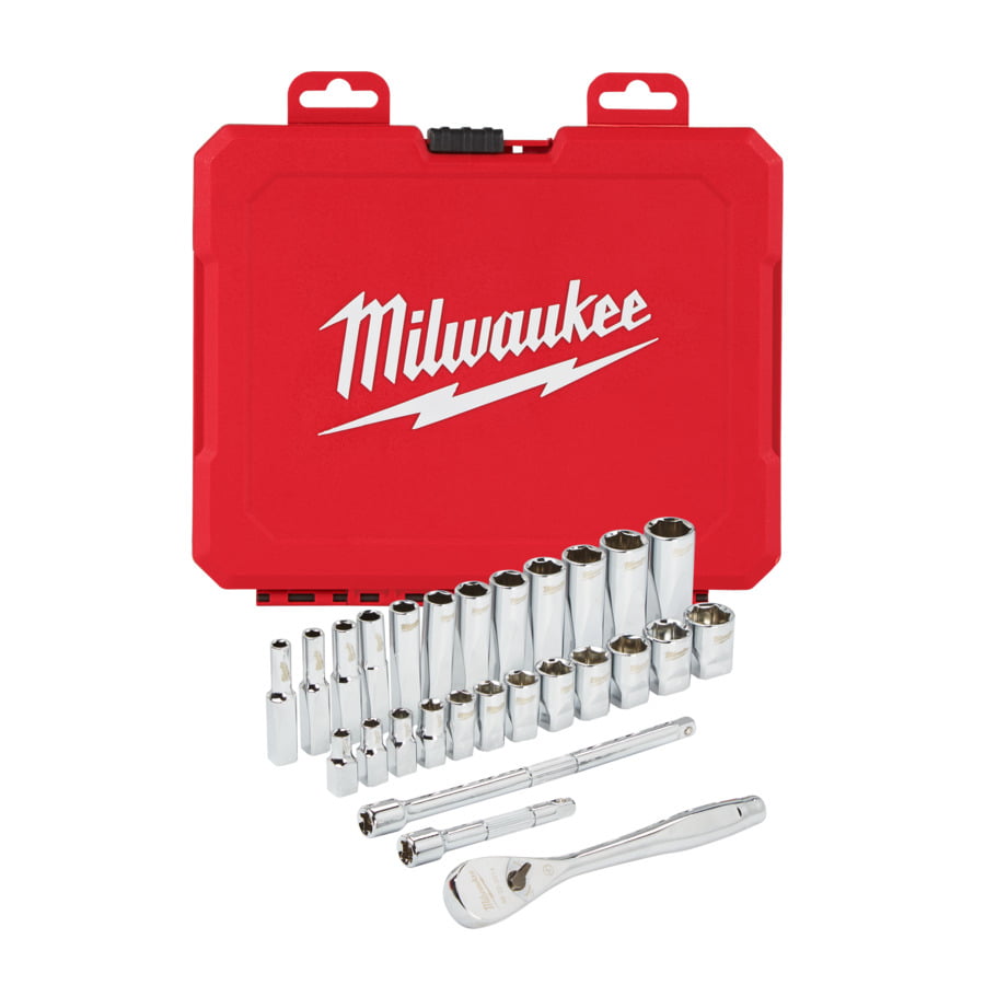 Fixio.pl Milwaukee ZESTAW NASADEK Z GRZECHOTKĄ M28 SZT 1/4”